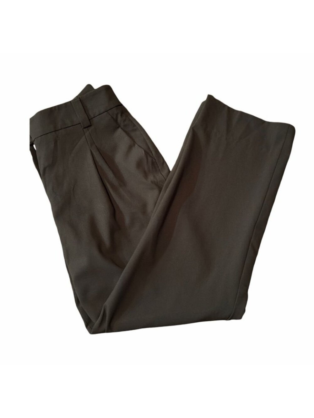 Giorgio Armani Wide Leg Pleated Trousers Made in Italy Olive Grey 30x25.5 Preppy